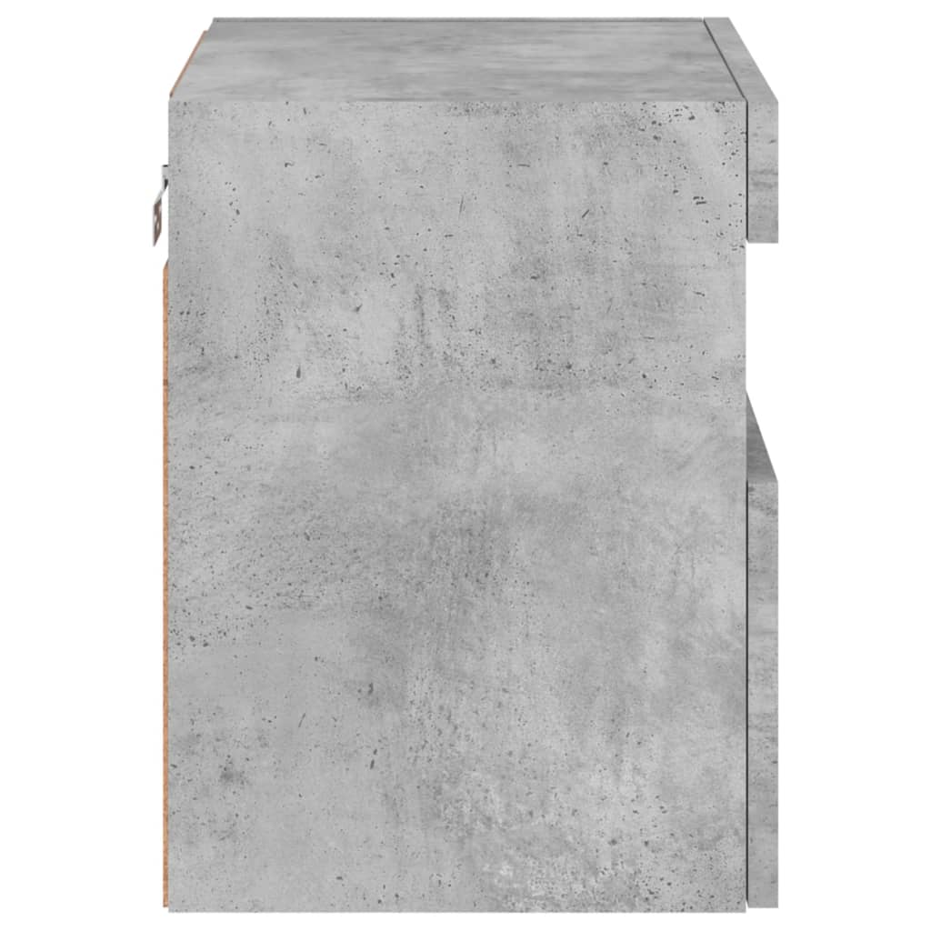 Comodă TV de perete cu lumini LED, gri beton, 40x30x40 cm - Lando