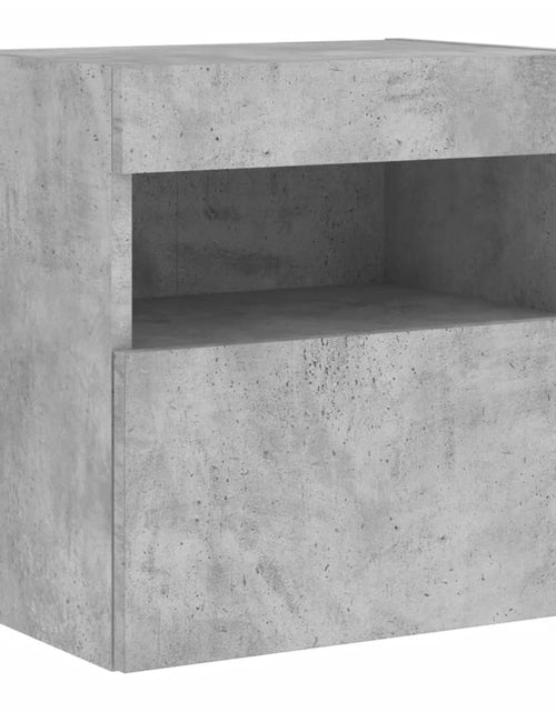 Încărcați imaginea în vizualizatorul Galerie, Comode TV de perete cu lumini LED 2 buc. gri beton 40x30x40 cm - Lando
