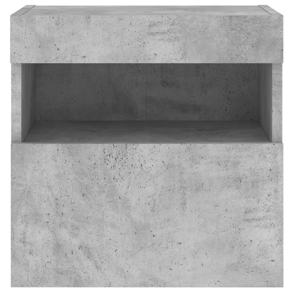 Comode TV de perete cu lumini LED 2 buc. gri beton 40x30x40 cm - Lando