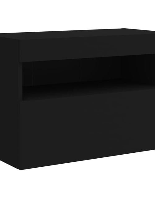 Încărcați imaginea în vizualizatorul Galerie, Comodă TV de perete cu lumini LED, negru, 60x30x40 cm - Lando
