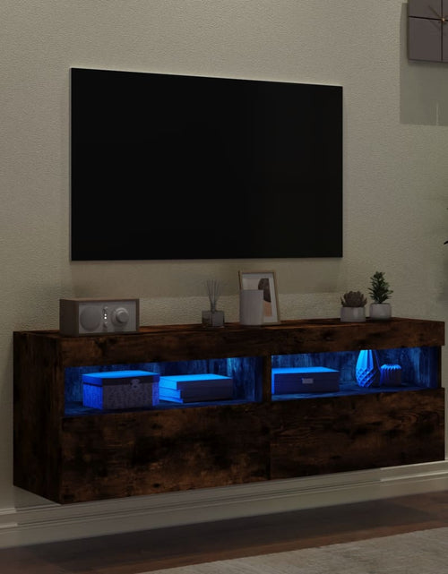 Загрузите изображение в средство просмотра галереи, Comodă TV de perete cu LED, 2 buc. stejar fumuriu, 60x30x40 cm - Lando
