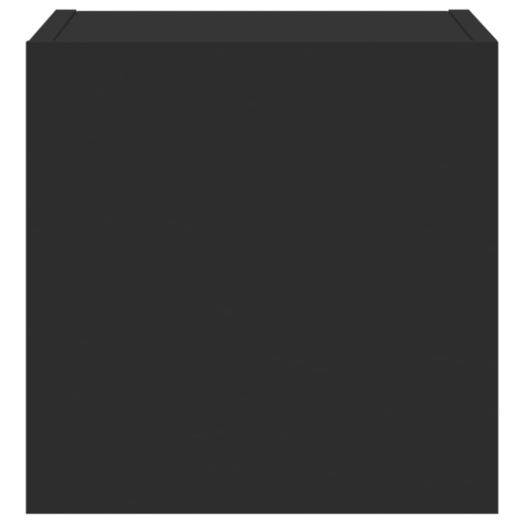 Comodă TV de perete cu lumini LED, negru, 30,5x35x30 cm - Lando