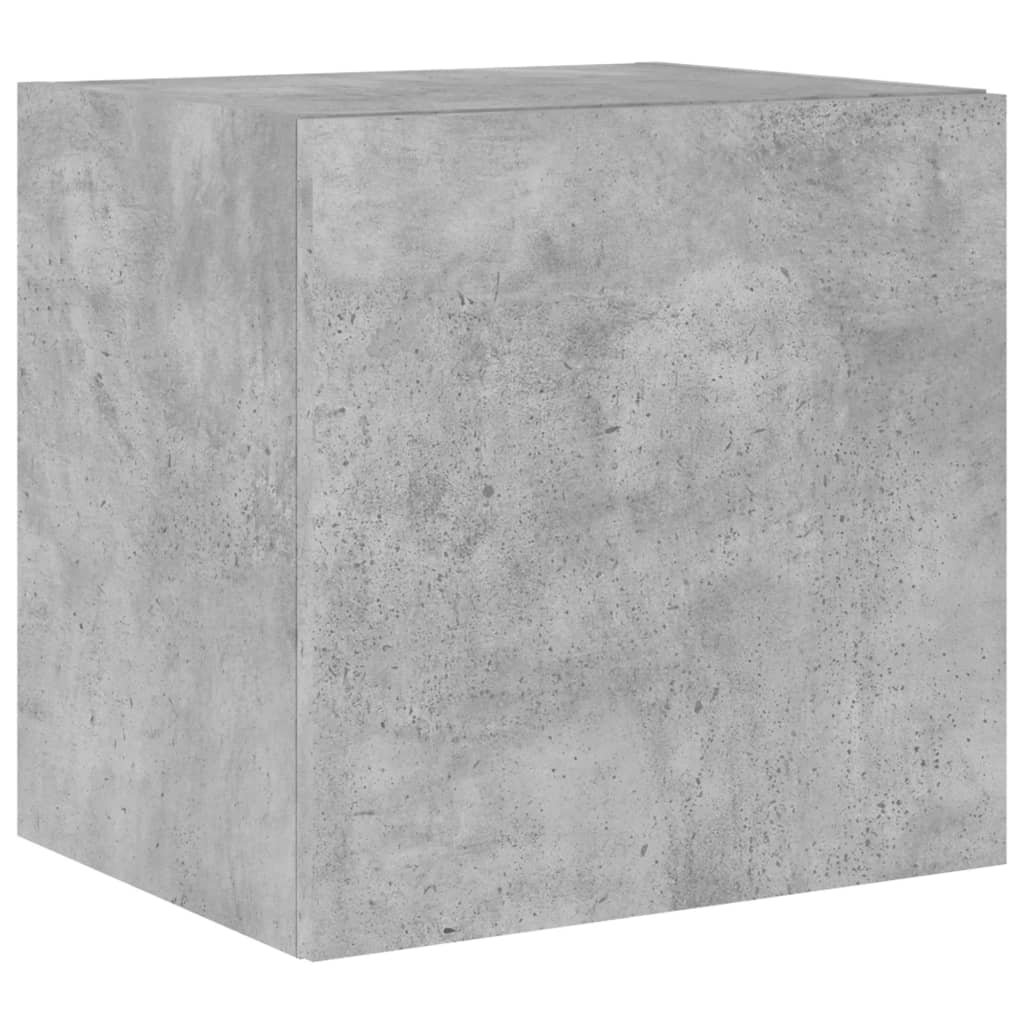 Comodă TV de perete cu lumini LED, gri beton, 40,5x35x40 cm - Lando