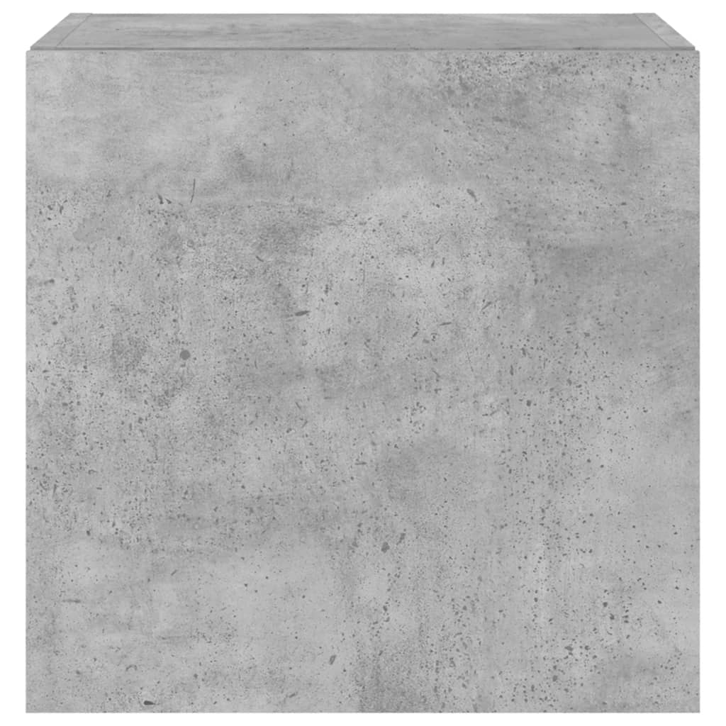 Comodă TV de perete cu lumini LED, gri beton, 40,5x35x40 cm - Lando