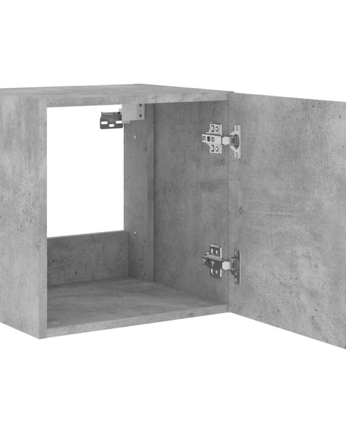 Загрузите изображение в средство просмотра галереи, Comode TV de perete cu lumini LED 2 buc. gri beton 40,5x35x40cm - Lando
