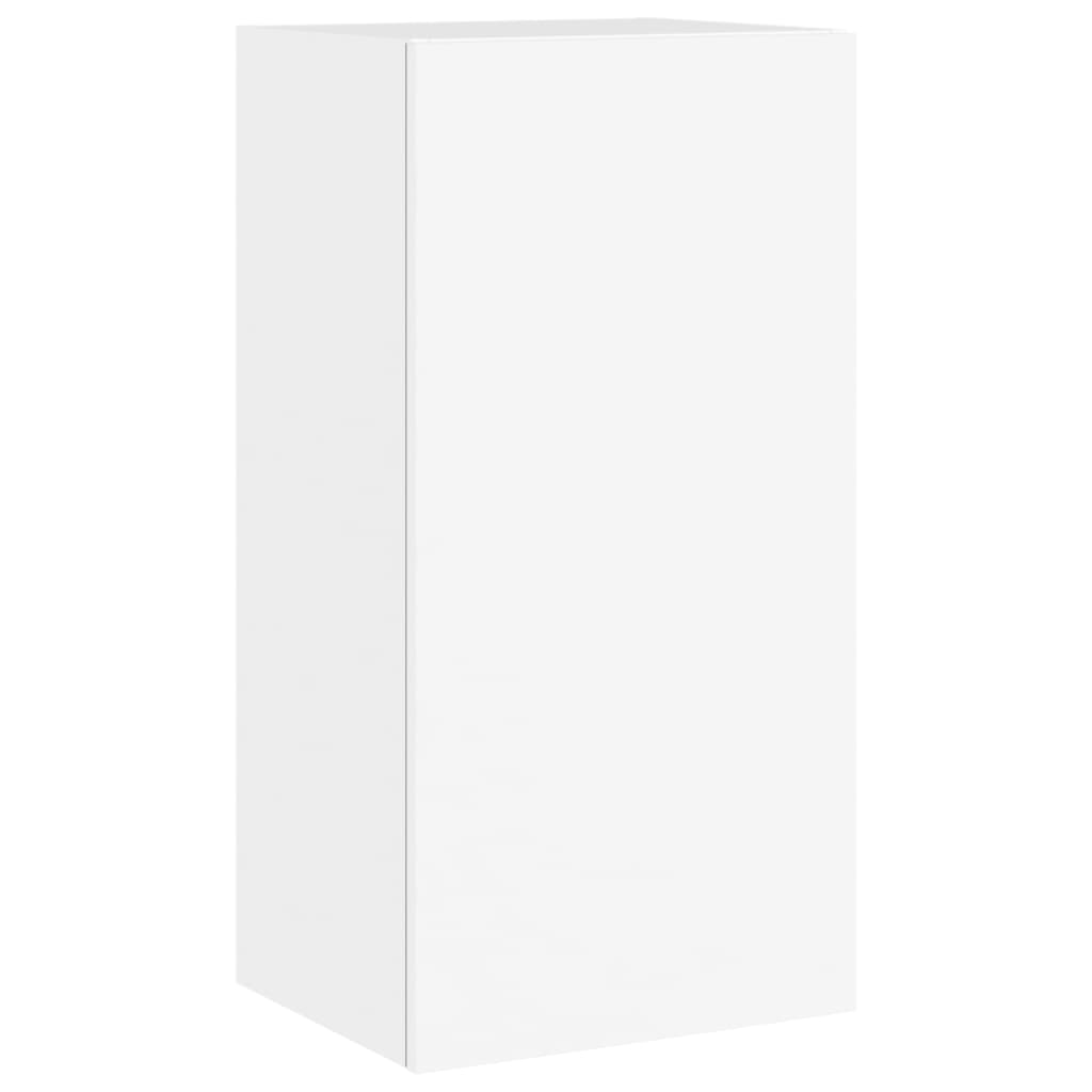 Comodă TV de perete cu lumini LED, alb, 40,5x35x80 cm - Lando