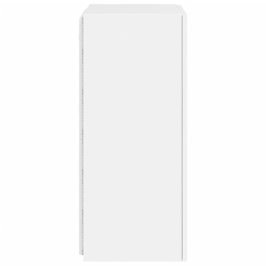 Comodă TV de perete cu lumini LED, alb, 40,5x35x80 cm - Lando