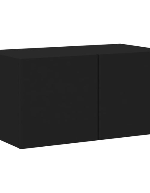 Încărcați imaginea în vizualizatorul Galerie, Comodă TV de perete cu lumini LED, negru, 60x35x31 cm - Lando
