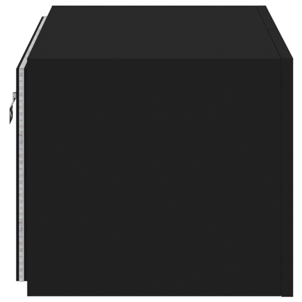 Comodă TV de perete cu lumini LED, negru, 60x35x31 cm - Lando
