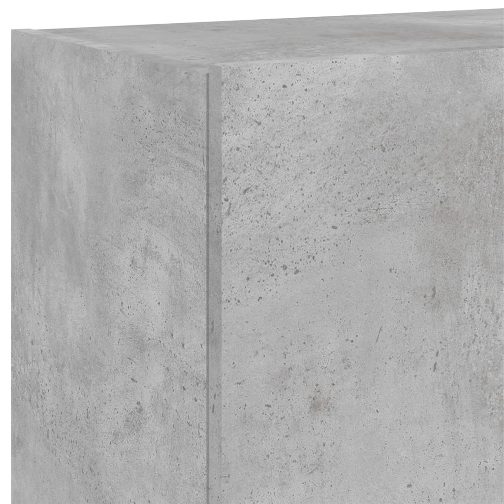 Comode TV de perete cu lumini LED 2 buc. gri beton 60x35x41 cm - Lando