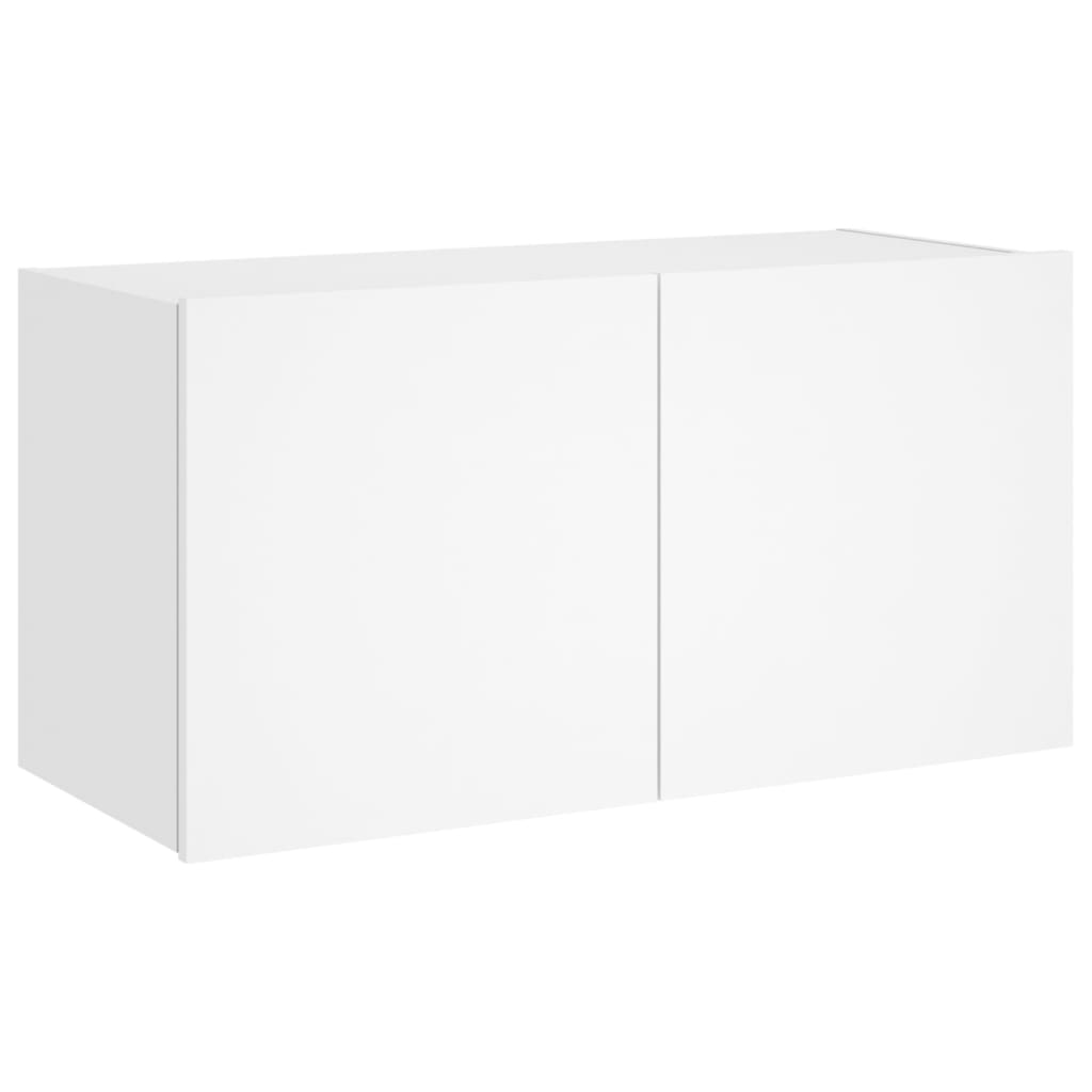 Comodă TV de perete cu lumini LED, alb, 80x35x41 cm - Lando