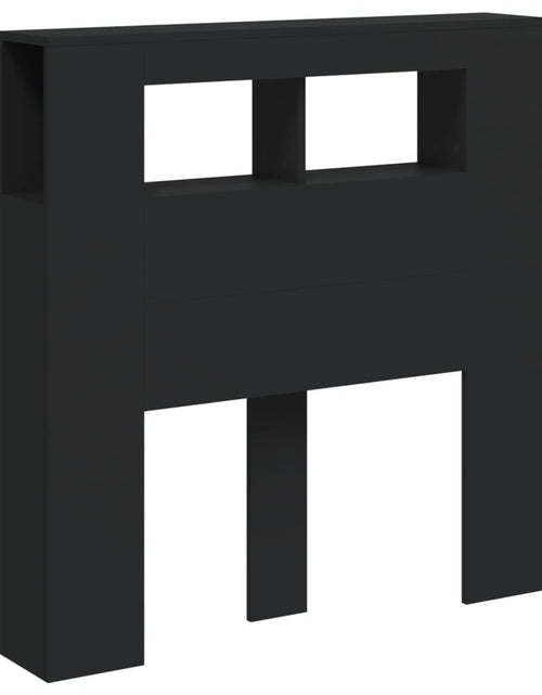 Încărcați imaginea în vizualizatorul Galerie, Tăblie de pat cu LED, negru, 100x18,5x103,5 cm, lemn - Lando

