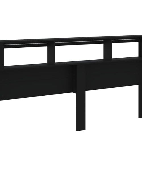 Încărcați imaginea în vizualizatorul Galerie, Tăblie de pat cu LED, negru, 220x18,5x103,5 cm, lemn - Lando
