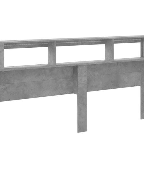 Încărcați imaginea în vizualizatorul Galerie, Tăblie de pat cu LED, gri beton, 220x18,5x103,5 cm, lemn - Lando
