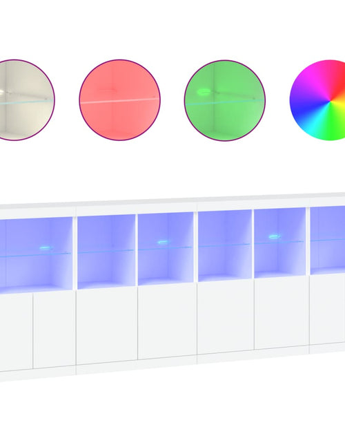 Încărcați imaginea în vizualizatorul Galerie, Servantă cu lumini LED, alb, 283x37x100 cm - Lando
