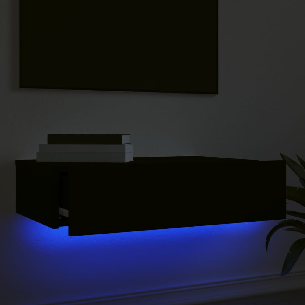 Comodă TV cu lumini LED, negru, 60x35x15,5 cm Lando - Lando