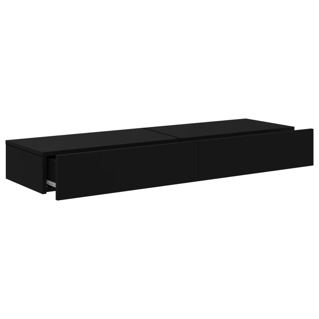 Dulapuri TV cu lumini LED, 2 buc., negru, 60x35x15,5 cm Lando - Lando