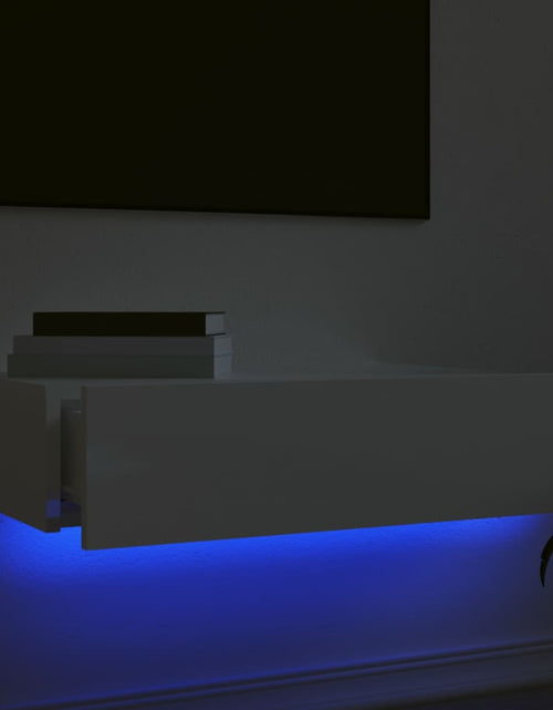 Încărcați imaginea în vizualizatorul Galerie, Comodă TV cu lumini LED, alb extralucios, 60x35x15,5 cm Lando - Lando
