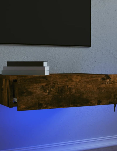 Încărcați imaginea în vizualizatorul Galerie, Comodă TV cu lumini LED, stejar fumuriu, 60x35x15,5 cm Lando - Lando
