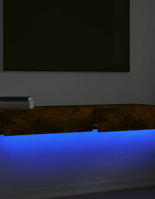 Încărcați imaginea în vizualizatorul Galerie, Comode TV cu lumini LED, 2 buc., stejar fumuriu, 60x35x15,5 cm Lando - Lando
