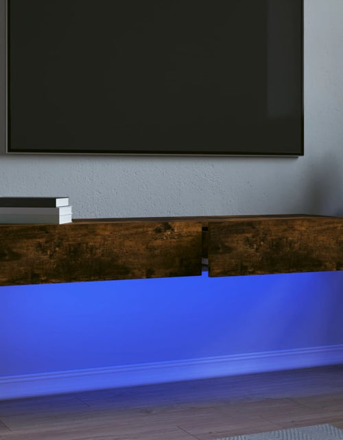Încărcați imaginea în vizualizatorul Galerie, Comode TV cu lumini LED, 2 buc., stejar fumuriu, 60x35x15,5 cm Lando - Lando
