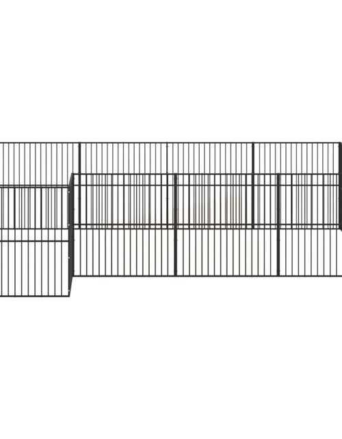 Încărcați imaginea în vizualizatorul Galerie, Țarc pentru câini cu 16 panouri, negru, oțel galvanizat - Lando
