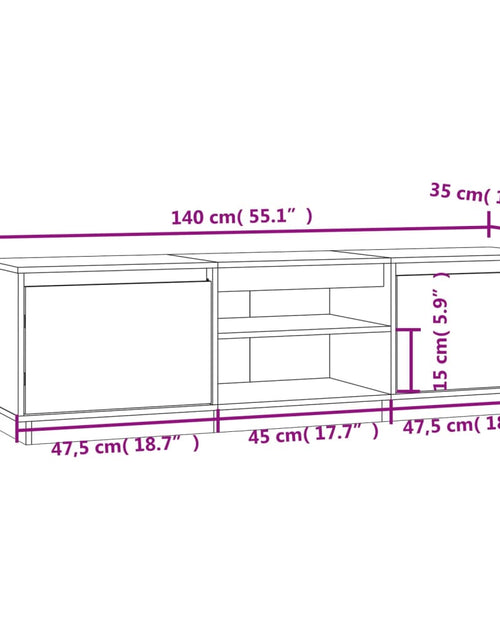Încărcați imaginea în vizualizatorul Galerie, Comodă TV, alb, 140x35x40 cm, lemn masiv de pin - Lando
