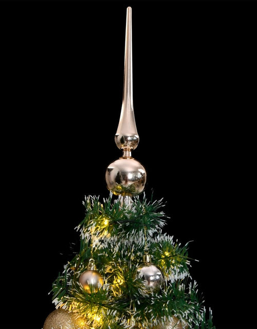 Încărcați imaginea în vizualizatorul Galerie, Brad Crăciun artificial, 150 LED/globuri/zăpadă pufoasă, 120 cm - Lando
