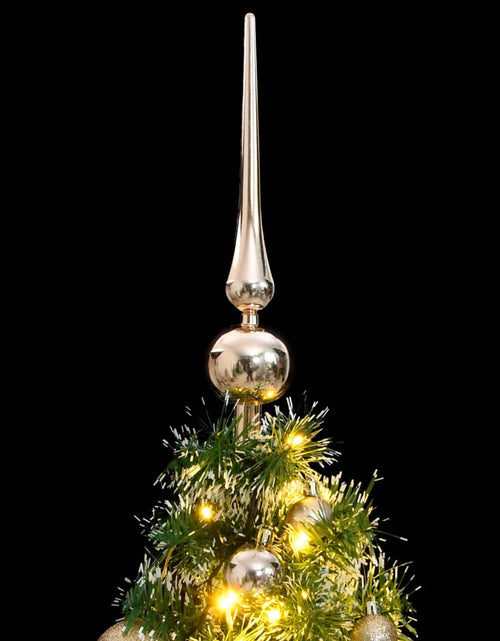 Încărcați imaginea în vizualizatorul Galerie, Brad Crăciun artificial, 150 LED/globuri/zăpadă pufoasă, 120 cm - Lando
