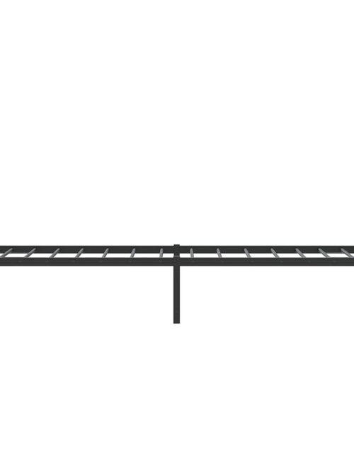 Încărcați imaginea în vizualizatorul Galerie, Cadru de pat metalic cu tăblie, negru, 75x190 cm
