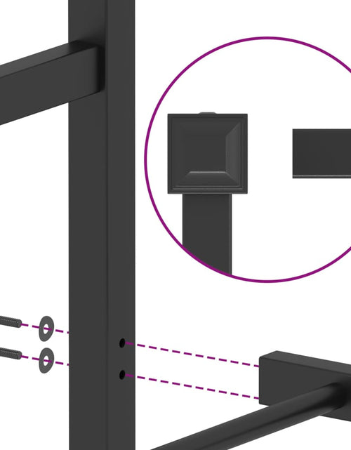 Загрузите изображение в средство просмотра галереи, Cadru de pat metalic cu tăblie, negru, 183x213 cm - Lando
