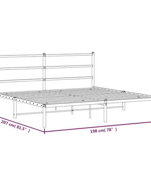 Загрузите изображение в средство просмотра галереи, Cadru de pat metalic cu tăblie, negru, 193x203 cm - Lando
