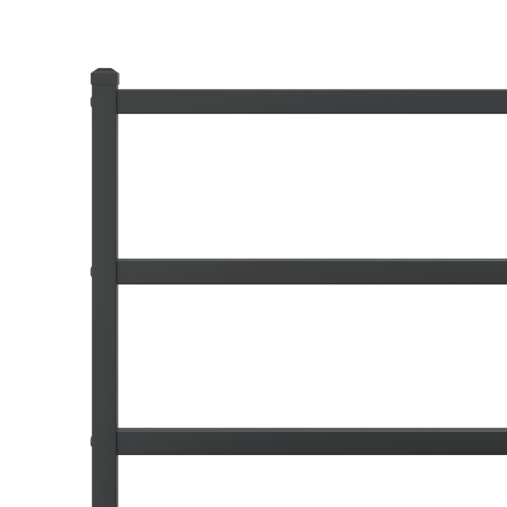Cadru pat metalic cu tăblii de cap/picioare  negru, 100x190 cm - Lando