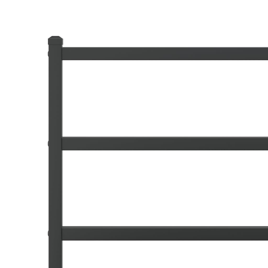 Cadru pat metalic cu tăblie de cap/picioare  negru, 120x190 cm - Lando