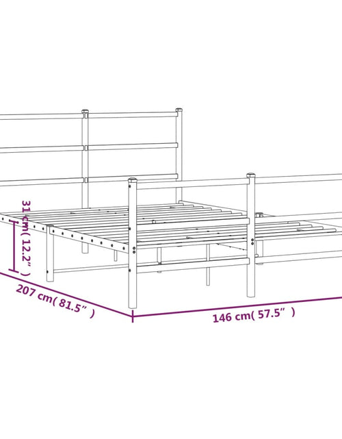 Încărcați imaginea în vizualizatorul Galerie, Cadru pat metalic cu tăblie de cap/picioare , negru, 140x200 cm - Lando
