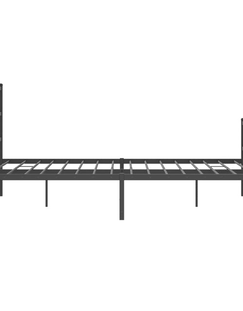 Încărcați imaginea în vizualizatorul Galerie, Cadru pat metalic cu tăblie de cap/picioare , negru, 150x200 cm - Lando
