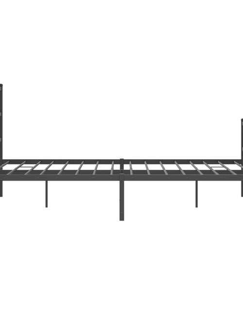 Загрузите изображение в средство просмотра галереи, Cadru pat metalic cu tăblie de cap/picioare , negru, 150x200 cm - Lando
