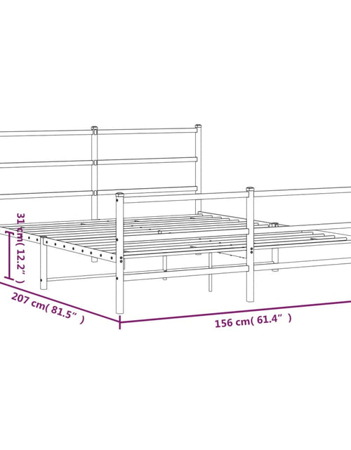 Încărcați imaginea în vizualizatorul Galerie, Cadru pat metalic cu tăblie de cap/picioare , negru, 150x200 cm - Lando
