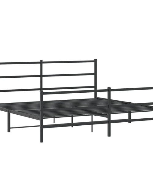 Încărcați imaginea în vizualizatorul Galerie, Cadru pat metalic cu tăblii de cap/picioare , negru, 183x213 cm - Lando
