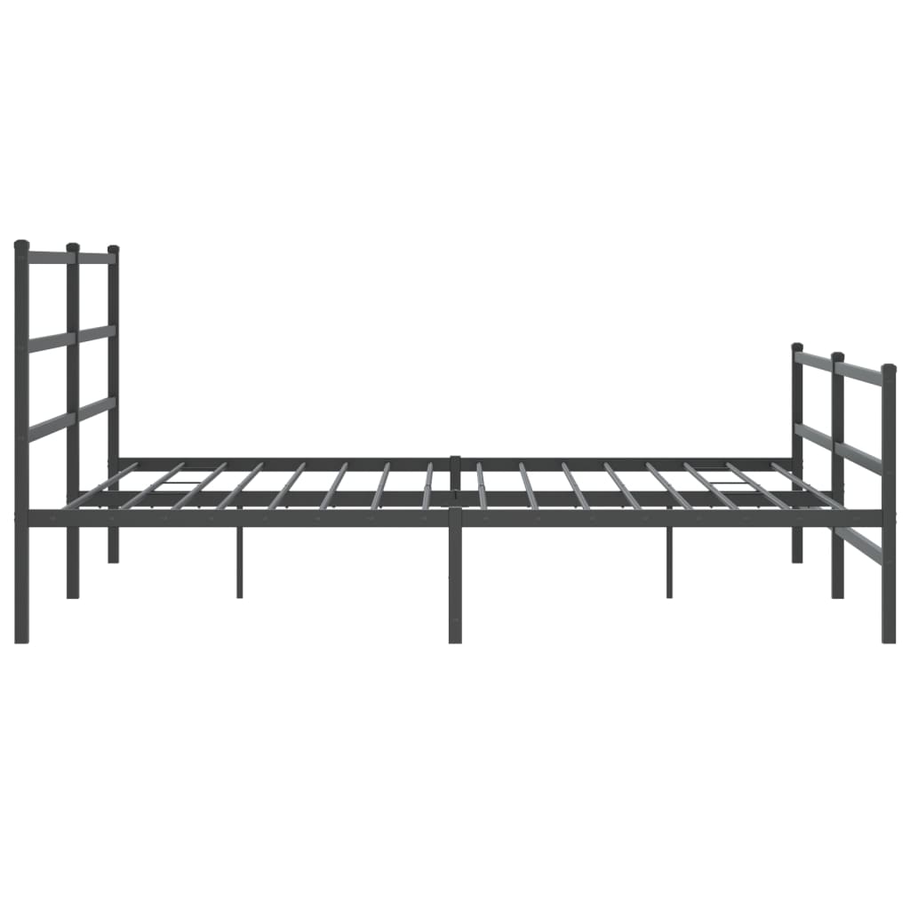 Cadru pat metalic cu tăblii de cap/picioare , negru, 183x213 cm - Lando