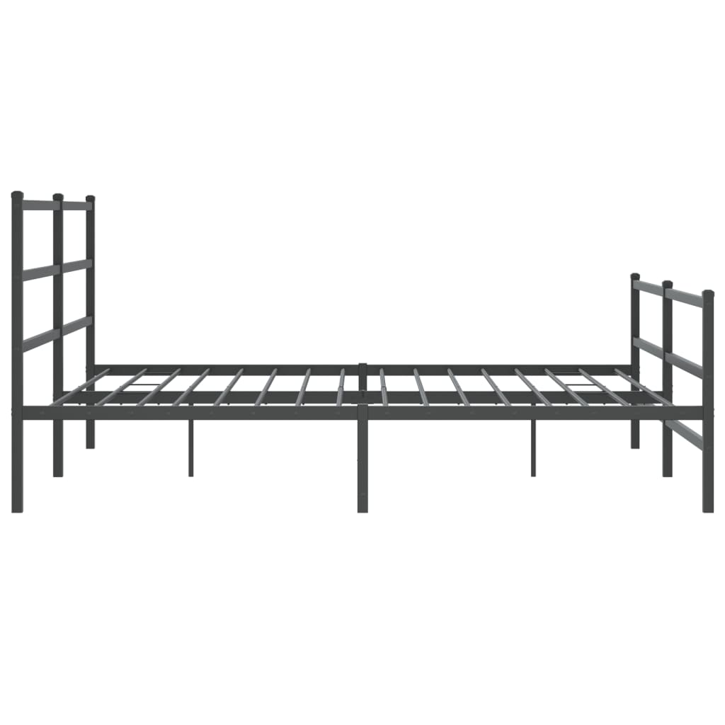Cadru pat metalic cu tăblii de cap/picioare , negru, 193x203 cm - Lando
