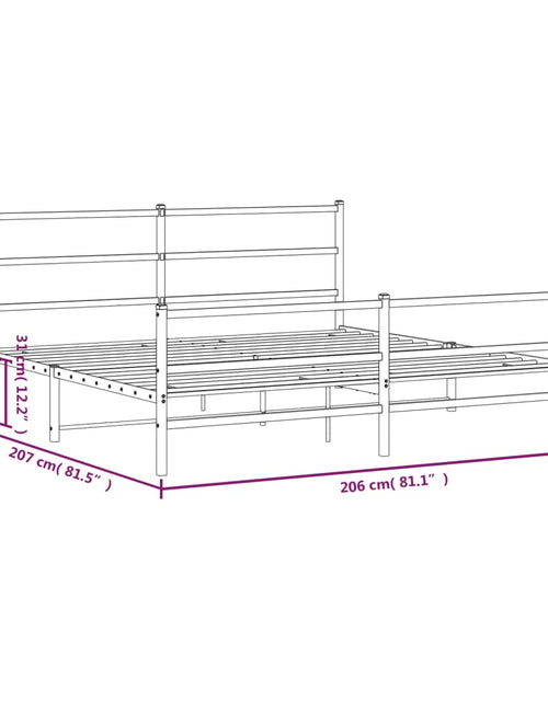 Încărcați imaginea în vizualizatorul Galerie, Cadru pat metalic cu tăblii de cap/picioare, negru, 200x200 cm - Lando
