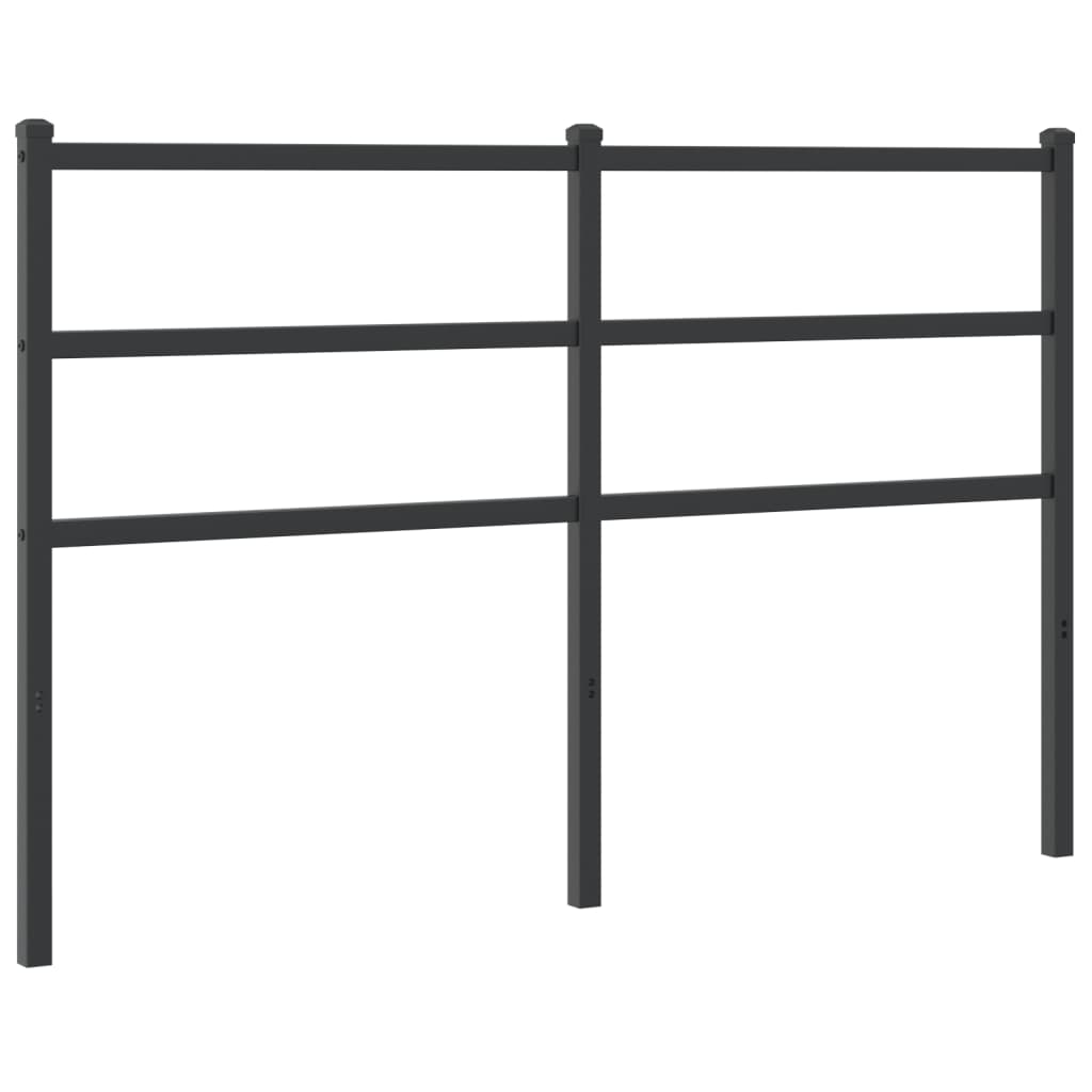 Tăblie de pat metalică, negru, 140 cm
