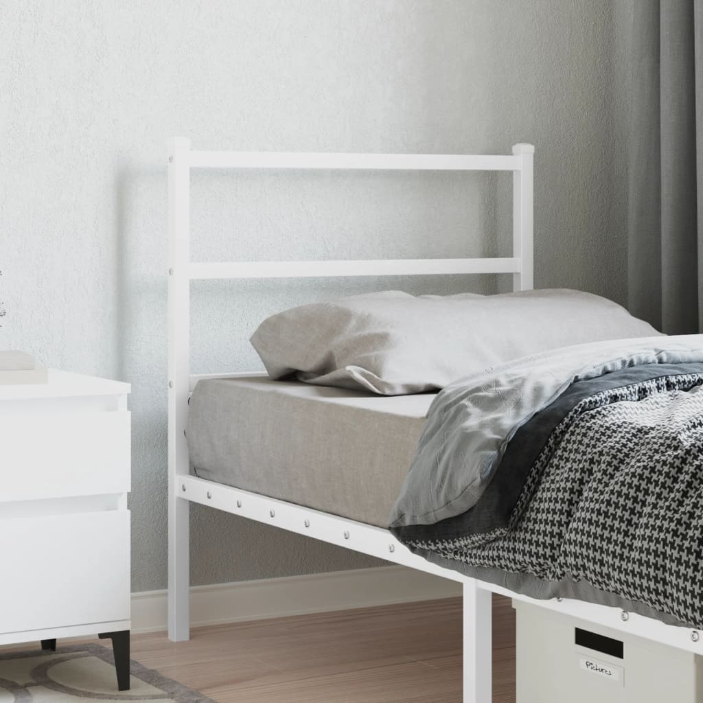 Tăblie de pat metalică, alb, 75 cm - Lando