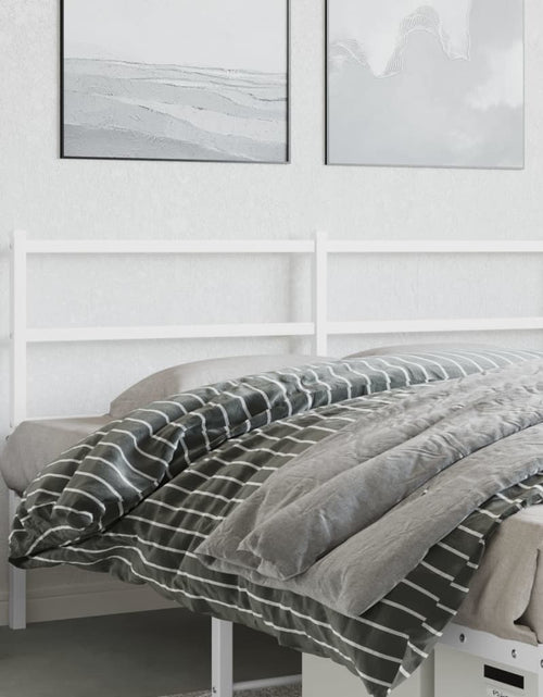 Încărcați imaginea în vizualizatorul Galerie, Tăblie de pat metalică, alb, 150 cm - Lando

