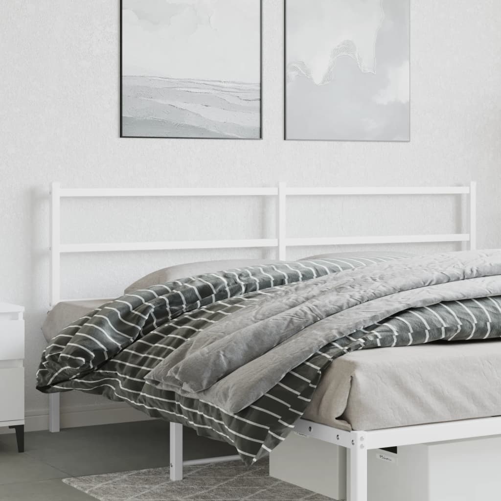 Tăblie de pat metalică, alb, 180 cm - Lando