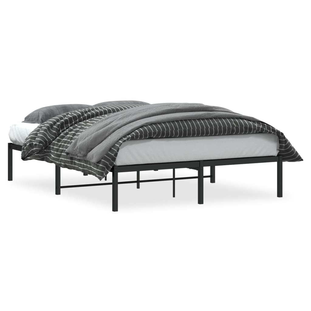 Cadru pat metalic, negru, 135x190 cm - Lando