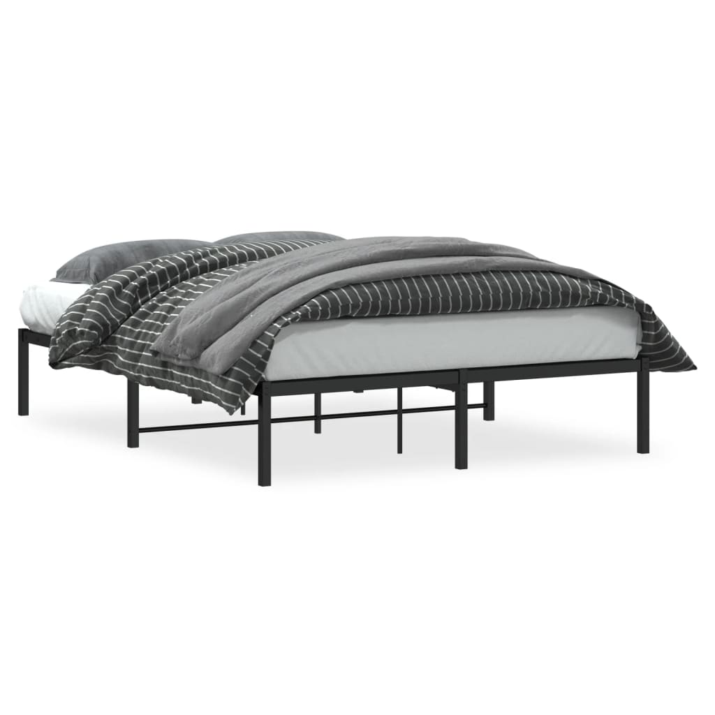Cadru pat metalic, negru, 140x190 cm - Lando