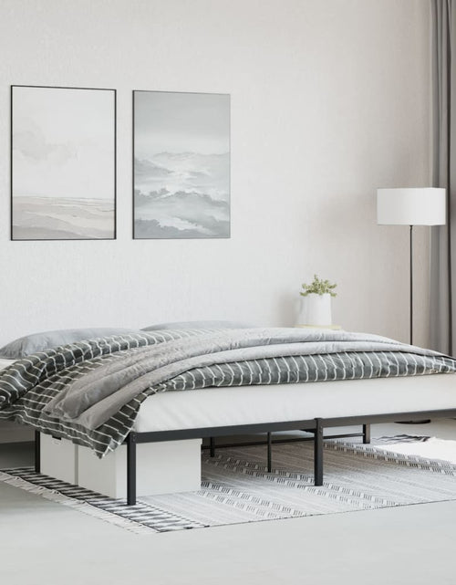 Încărcați imaginea în vizualizatorul Galerie, Cadru pat metalic, negru, 193x203 cm - Lando
