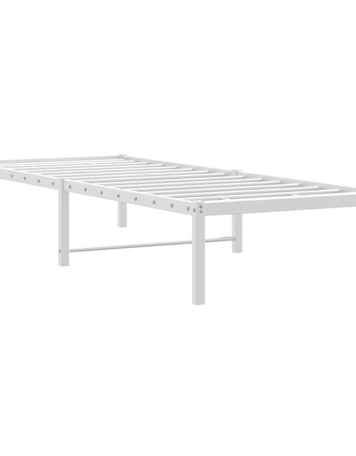 Încărcați imaginea în vizualizatorul Galerie, Cadru pat metalic, alb, 75x190 cm - Lando
